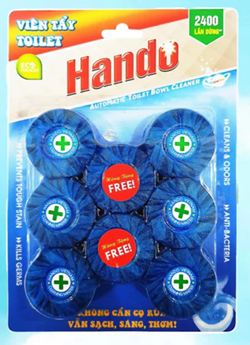  Viên thả bồn cầu vỉ 6 và làm thơm toilet Hando 360g 