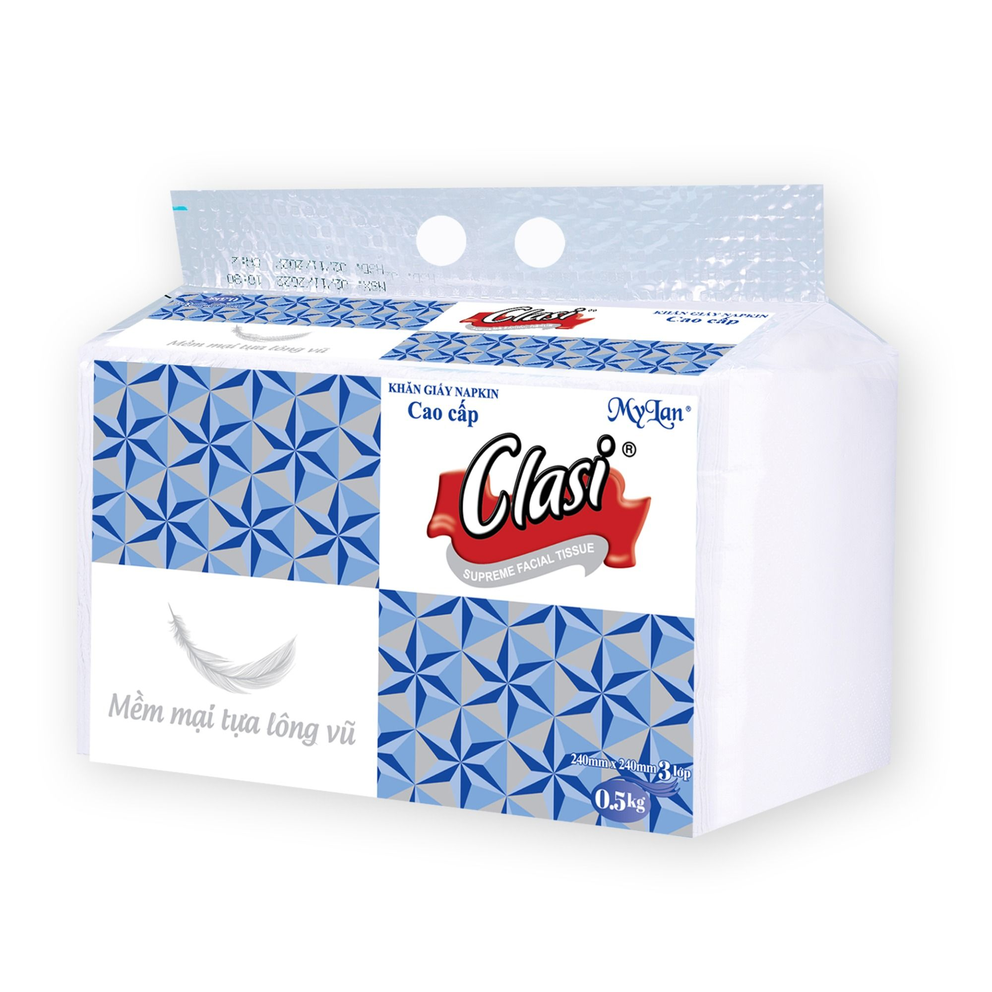  Khăn giấy Napkin Clasi 240 kim cương cap cấp, 0.5kg 