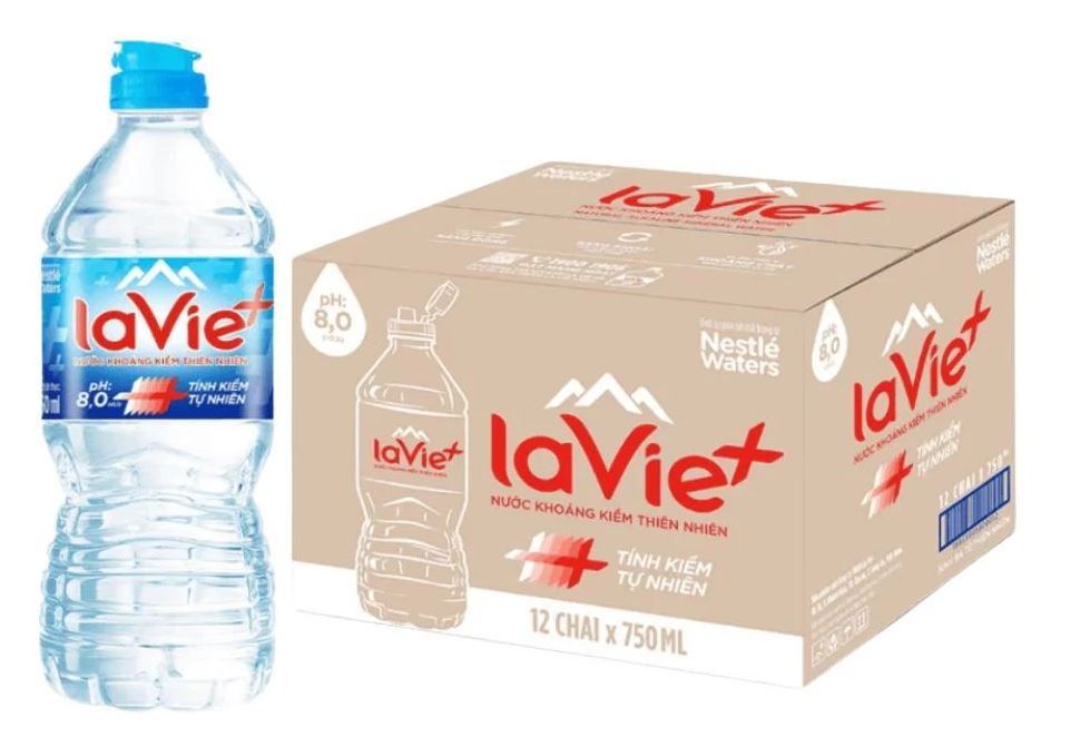  Nước khoáng kiềm tự nhiên La Vie 750ml (12 chai/thùng) 