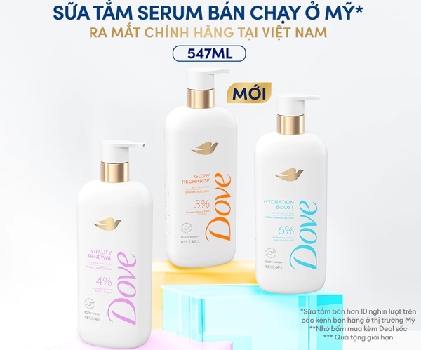  Sữa tắm Dove Serum Dưỡng da chuyên sâu 547ml 