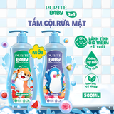 Sữa Tắm Gội Rửa Mặt 3in1 Purité Baby Kháng Khuẩn/ Vui Nhộn 500ML 