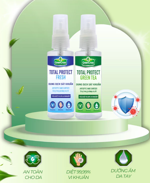  Nước Rửa Tay Khô Green Cross 70ml - Dạng Xịt - Diệt Khuẩn 99,9% 