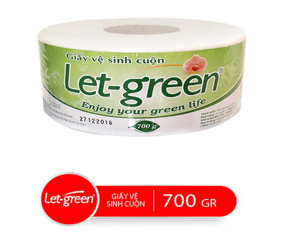  Giấy Vệ Sinh Cuộn 10*20cm LET-GREEN, 700g/Cuộn 