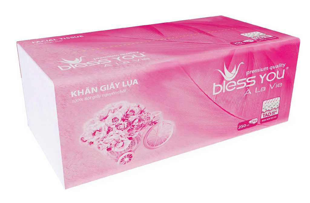  Khăn giấy Rút Bless You 2 Lớp 250 miếng 
