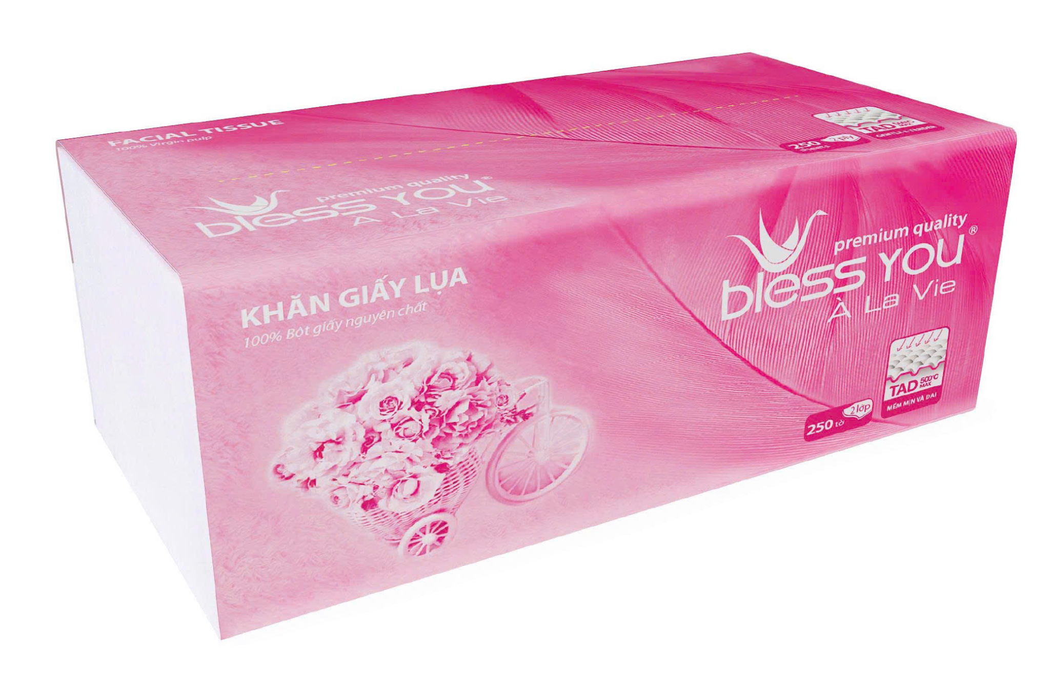  Khăn giấy Rút Bless You 2 Lớp 250 miếng 