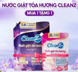  Combo Nước giặt xả tỏa hương CleanZ Công Nghệ Sạch Sâu túi 3.6L + túi 2L 