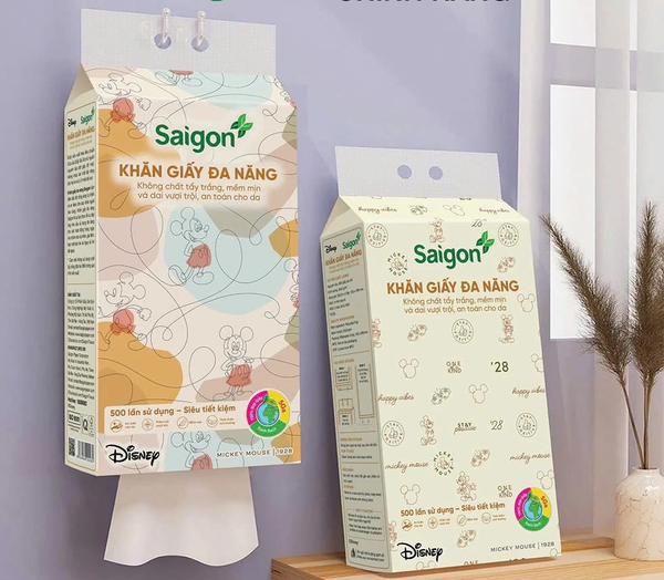  Khăn Giấy Rút Saigon Treo Tường 2 Lớp Gói 500 Tờ 