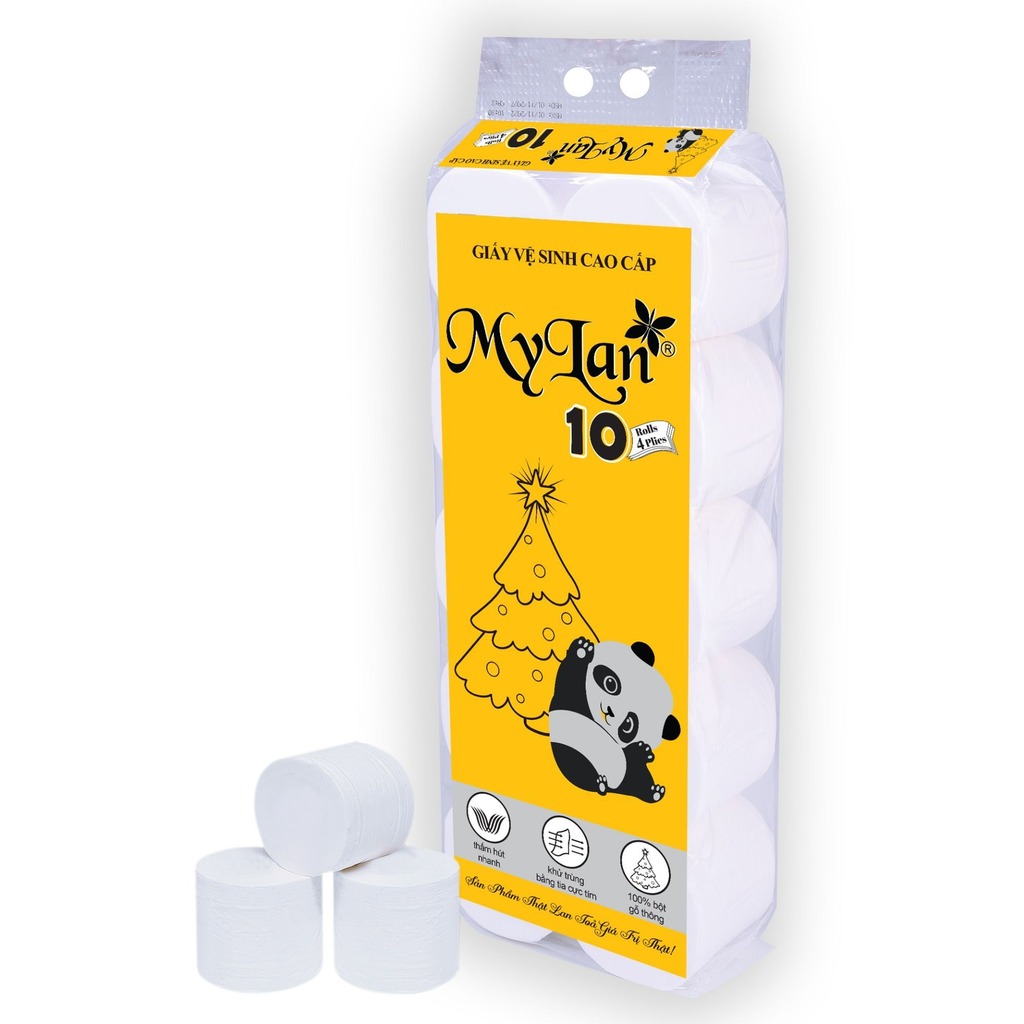  Giấy vệ sinh gấu trúc 10 cuộn không lõi 1.3 