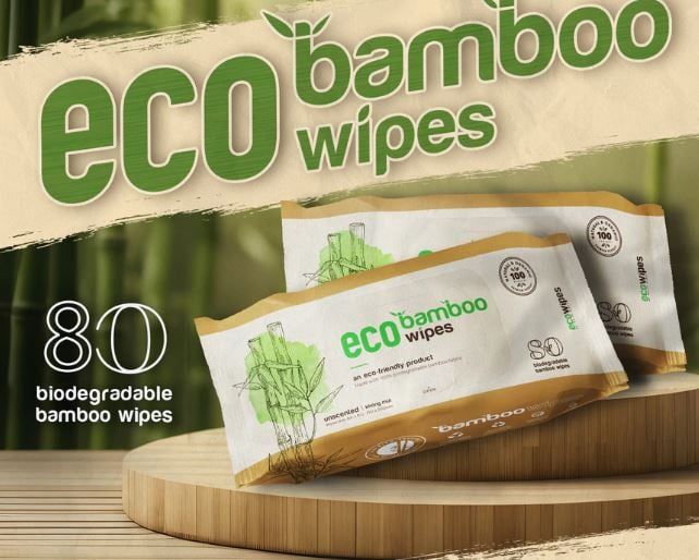  Khăn ướt vải sợi tre kháng khuẩn EcoBamboo gói 80 tờ không mùi 