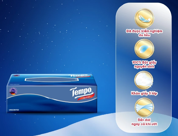  Khăn Giấy Rút Cao Cấp Tempo - 3 Lớp Bền Dai, không kích ứng da - Thương hiệu Đức - An Toàn Cho Da 