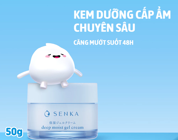  Mặt nạ ngủ cấp ẩm chuyên sâu dạng gel Senka Deep moist Gel Cream 50g 
