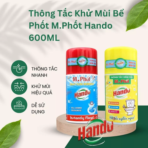  Dung Dịch Thông Tắc Khử Mùi Bể Phốt M.Phốt Hando 600ML 