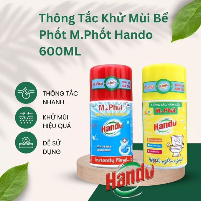  Dung Dịch Thông Tắc Khử Mùi Bể Phốt M.Phốt Hando 600ML 