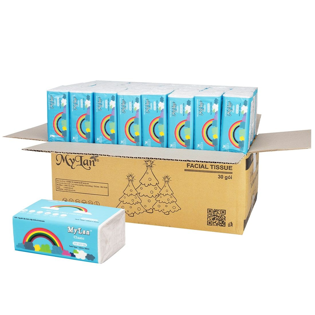  Khăn Giấy Rút 3 Lớp MyLan Cầu Vồng Cao Cấp Mềm Dai Không Bụi Giấy Phù Hợp Trong Gia Đình Hoặc Văn Phòng 100 Tờ/Gói 