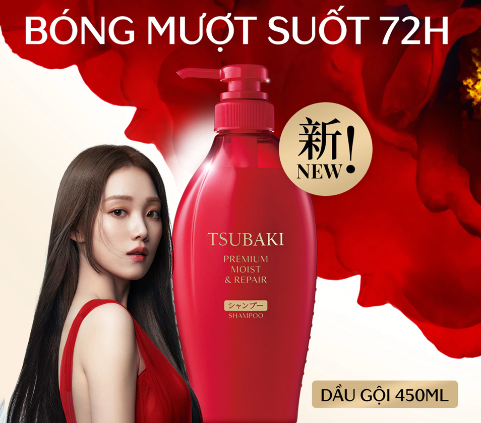  Dầu gội Phục hồi & bóng mượt Tsubaki Premium Moist & Repair Shampoo 450ml 