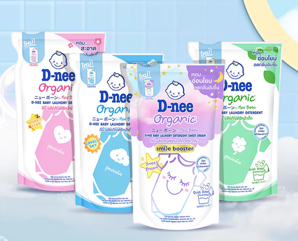  Nước giặt D-nee cho trẻ sơ sinh, mềm dịu, thơm nhẹ, không hư hại quần áo - Túi 530ml - 4 Hương thơm 