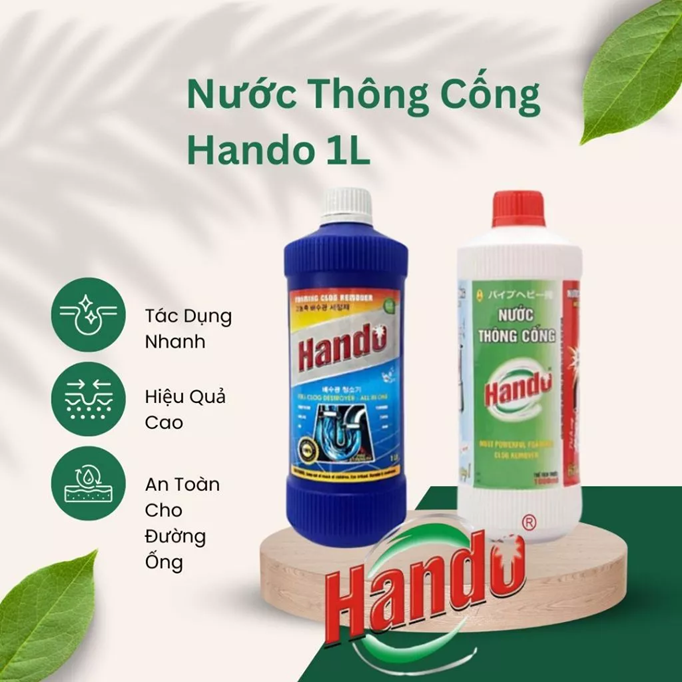  Nước Thông Cống Hando 1L (Vệ Sinh Đường Ống, Cống, Lavabor..) 