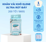  Gói 560g 200 Tờ Khăn Vải Elene Ultra Đa Năng, Dai Bền, Thấm Hút, Dịu Nhẹ Da 