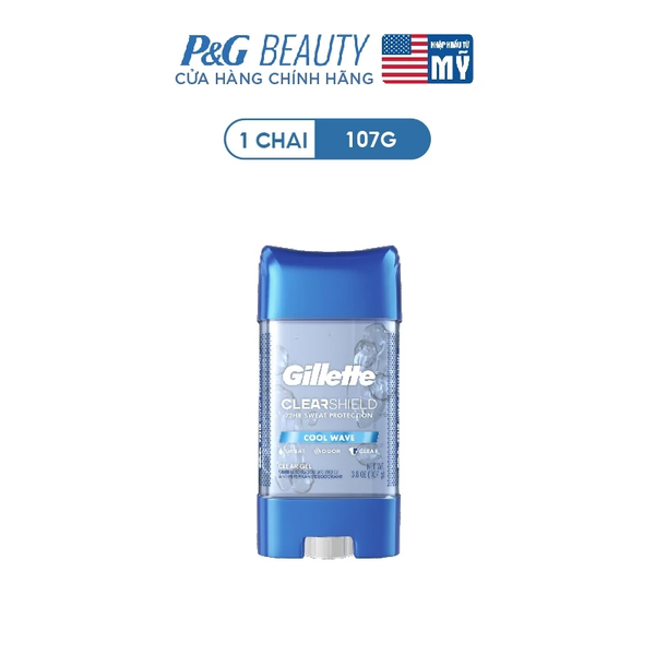 Gel Khử Mùi GILLETTE 107g, Giảm tiết mồ hôi hiệu suất 72 giờ hương tươi mới, mát lạnh - Mỹ 