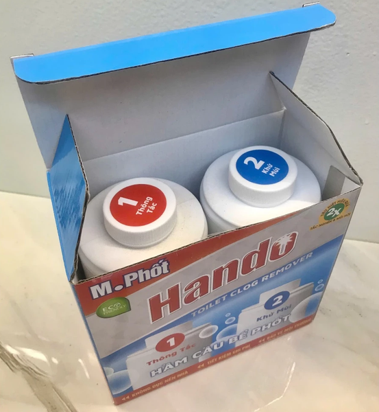  Hộp 2 chai khử mùi Thông tắc bồn cầu Hando 860g 