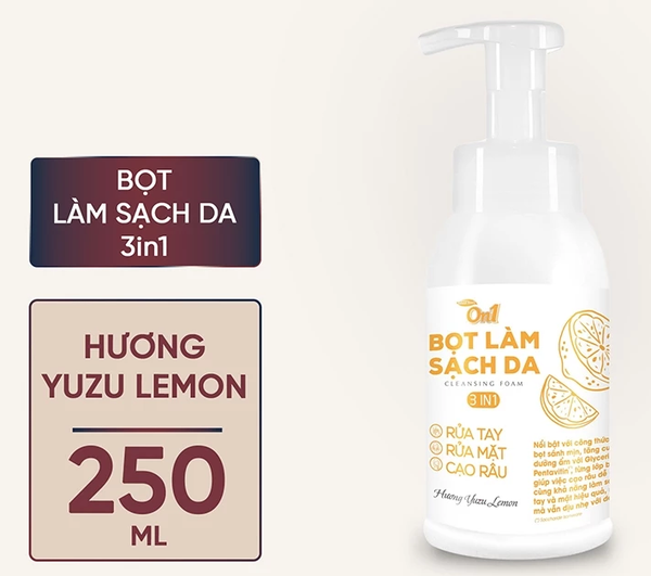  Bọt làm sạch da 3in1 On1 250ml các hương, rửa tay - rửa mặt - cạo râu, làm sạch nhanh - dịu nhẹ, dưỡng ẩm & cân bằng da 