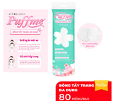  Bông Tẩy Trang Tròn PUFFME 80 Miếng/Bao 