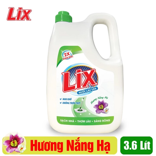  Nước Lau Sàn Lix Hương Nắng Hạ 3.6 Lít Thơm Mát Sạch Sáng Bóng An Toàn 