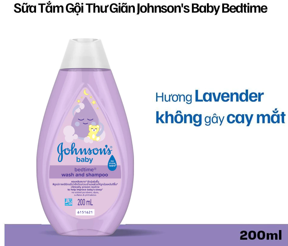  Sữa Tắm Gội Thư Giãn Johnson's Baby Bedtime 200ml 