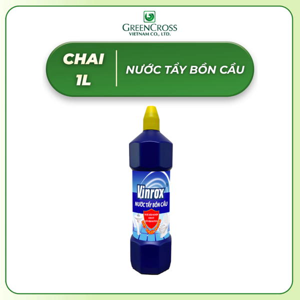  Nước Tẩy Bồn Cầu VINROX 1L Fresh – Diệt Khuẩn 99.99%, Khử Mùi Hiệu Quả, Làm Sạch Nhanh 