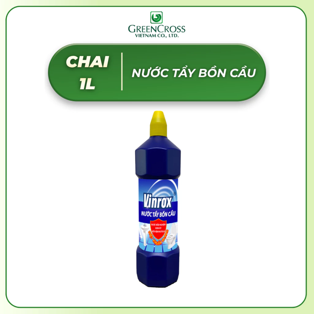  Nước Tẩy Bồn Cầu VINROX 1L Fresh – Diệt Khuẩn 99.99%, Khử Mùi Hiệu Quả, Làm Sạch Nhanh 