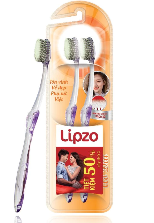  Bộ Đôi Bàn Chải Bàn Chải Đánh Răng Lipzo Áo Dài Dành Cho Người Lớn Công Nghệ Chỉ Tơ Xoắn Kép Siêu Mềm Mảnh 
