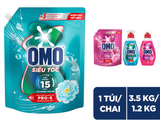  Nước giặt Omo Siêu Tốc đầu tiên tại Việt Nam, được thiết kế riêng cho chu trình giặt nhanh Chai 1.2KG-Túi 3.4KG 