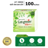  Khăn Giấy Ăn Cao Cấp LET-GREEN Bao 100 Tờ (Bột Giấy Nguyên Thủy, Mềm Mại, Bến Dai) 
