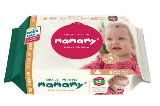  Khăn ướt Mamamy không mùi 30 Miếng 