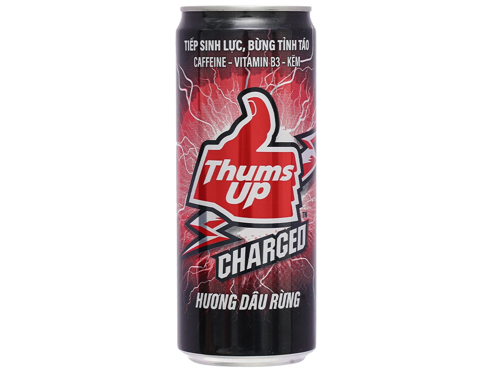  Nước Tăng Lực Giải Khát Thums Up Hương Dâu Rừng 320ml /Lon 