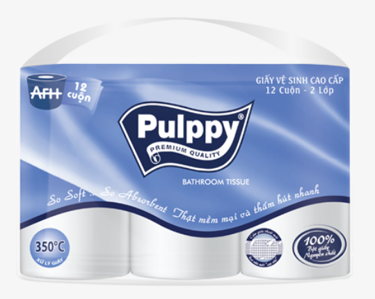  Giấy Lụa Cuộn Pulppy 12 Cuộn 
