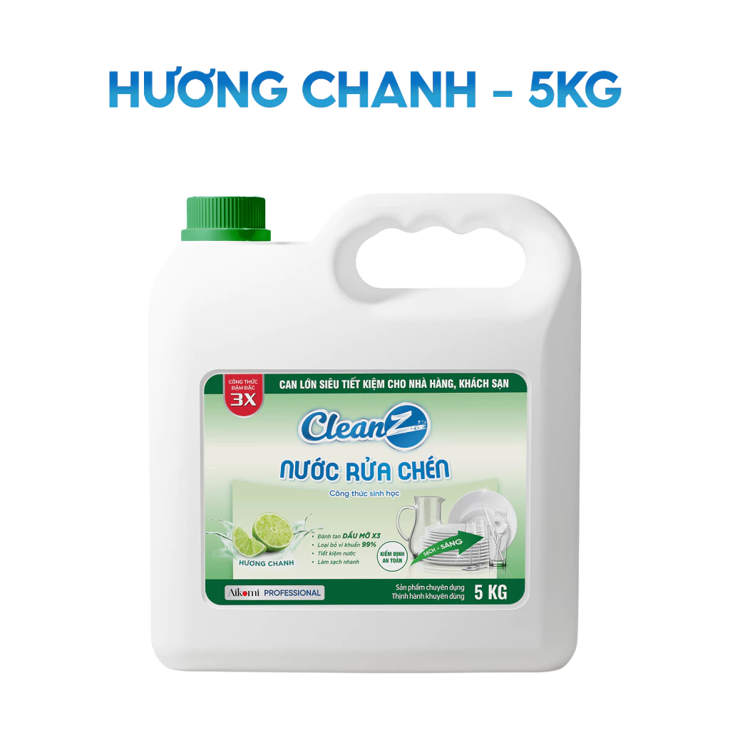  Nước Rửa Chén Bát sinh học CleanZ 5KG & 10KG loại bỏ vi khuẩn, đánh bay dầu mỡ 