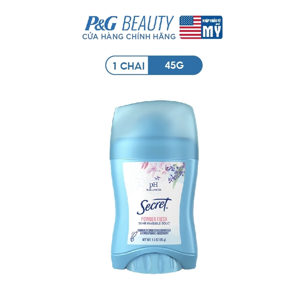  Sáp Khử Mùi SECRET 45g, Giảm tiết mồ hôi và dưỡng da săn mịn, hương phấn thơm dịu nhẹ - Mỹ 