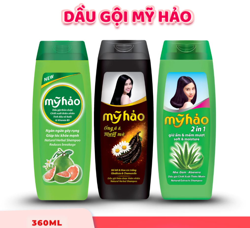  Dầu Gội Chiết Xuất Thiên Nhiên Mỹ Hảo Dưỡng Tóc Khỏe, Ngăn Gãy Rụng 360 ml 