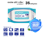  Khăn Ướt Cồn LET-GREEN 35 Miếng Khử Khuẩn Tức Thì 
