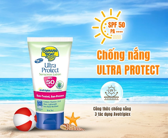  Kem Chống Nắng Banana Boat Bảo Vệ Vượt Trội Ultra Protect - SPF50/PA+++ 90ML 