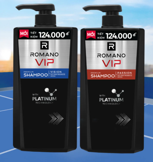 Dầu gội nam Cao Cấp Romano VIP Passion / Vision mùi Hương Bí Ẩn Nam Tính 830G 