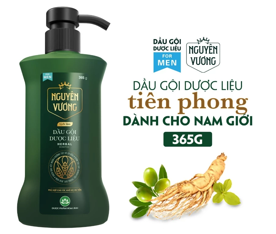  Dầu gội dược liệu Nguyên Vương dành cho nam hương nam tính lịch lãm 400g 