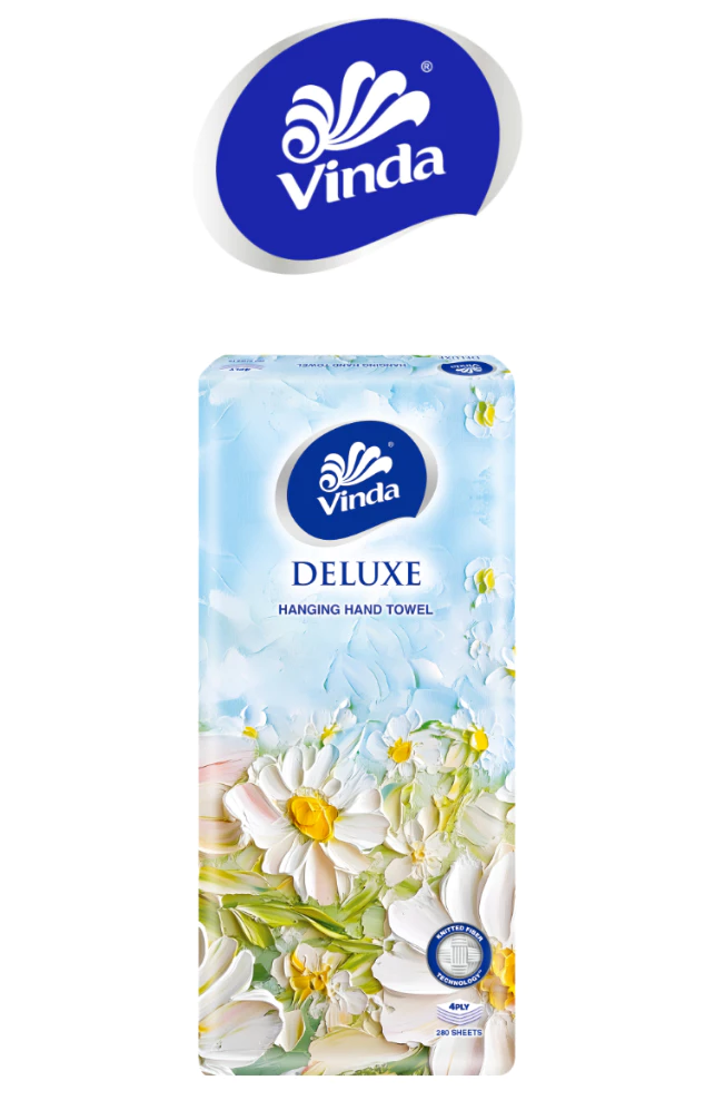  Khăn giấy treo tường cao cấp Vinda Deluxe 4 lớp 280 tờ bền dai 