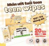  Hộp 20 gói khăn ướt mini size Teen EcoWipes gói 8 tờ không mùi 