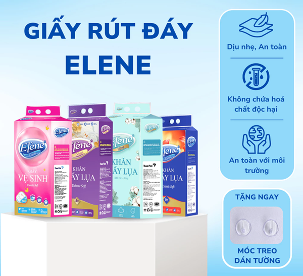  Giấy Rút Đáy Đa Năng Elene 4 Lớp Cao Cấp, Mềm Mịn, An Toàn 