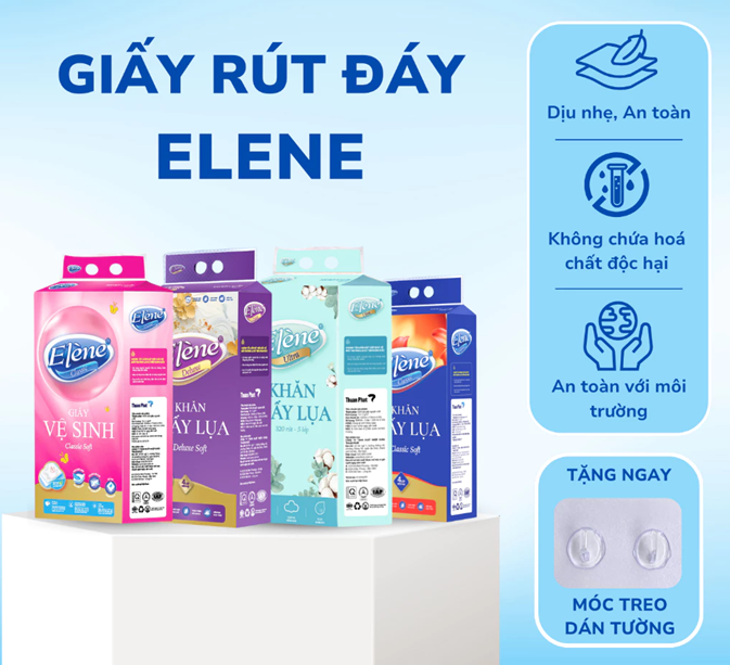  Giấy Rút Đáy Đa Năng Elene 4 Lớp Cao Cấp, Mềm Mịn, An Toàn 
