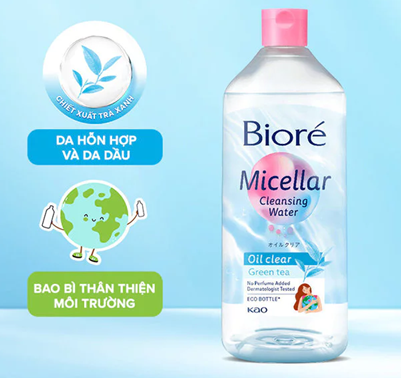  Biore Nước Tẩy Trang Hoàn Hảo Sạch Nhờn Biore Make Up Remover Perfect Cleansing Water Oil Clear 400ml 