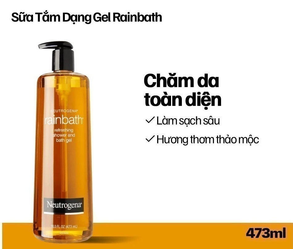  Sữa Tắm Dạng Gel Neutrogena Rainbath Làm Sạch Sâu & Dưỡng Ẩm Cho Làn Da Mềm Mượt (473ml) 
