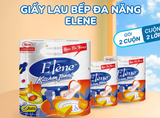  Giấy Lau Bếp Thấm Dầu Đa Năng Elene Tiện Lợi, Đa Năng, Tiết Kiệm - Túi 2 cuộn, 2 lớp, dài 30M 